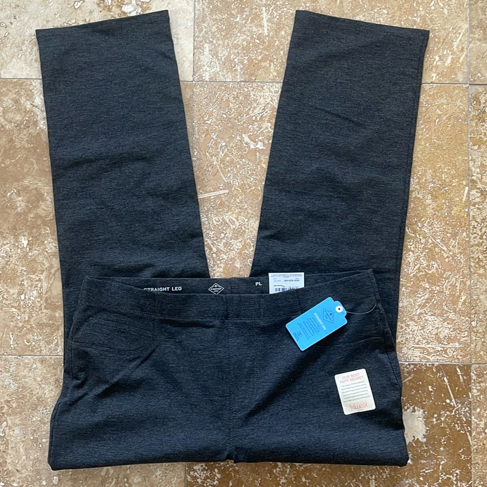 St. John’s Bay Secretly Slender Stretch Grey Pants Slacks NWT Petite Large